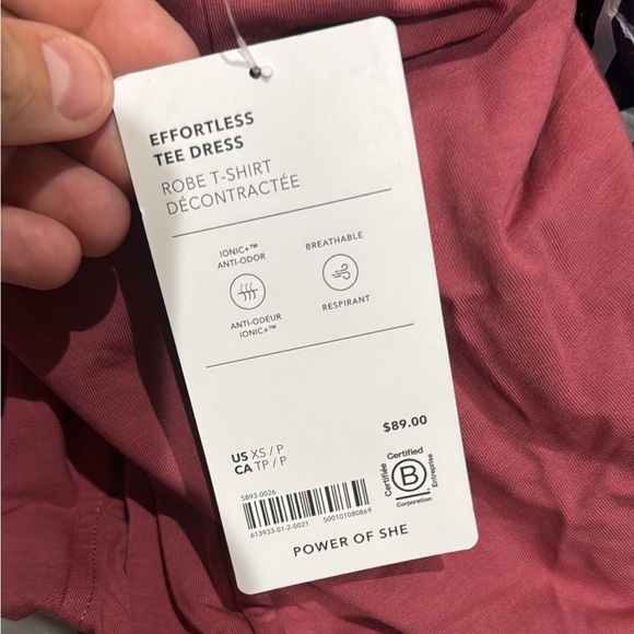 Athleta Effortless Tee Dress // Berry Rose - Picture 7 of 7